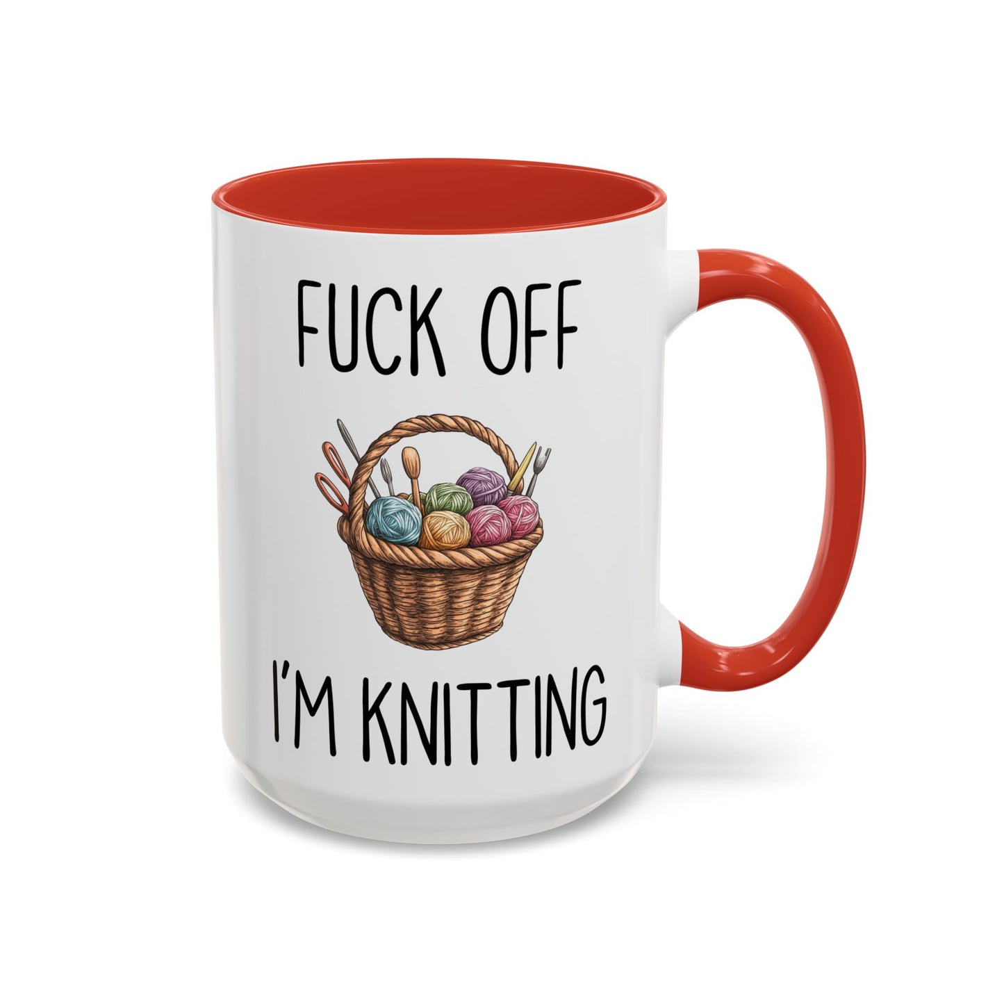Back Off I’m Knitting Mug | Funny Knitter Gift | Custom Made Yarn Lover Coffee Cup