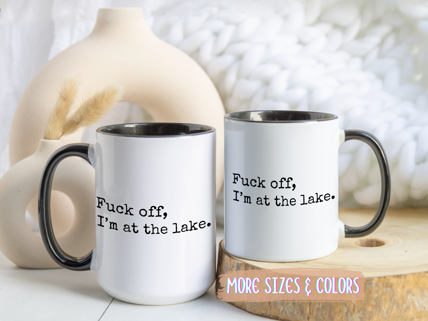 Go Away, I’m at the Lake Mug | Funny Lake Life Gift | Custom Made Coffee Cup for Lake Lovers