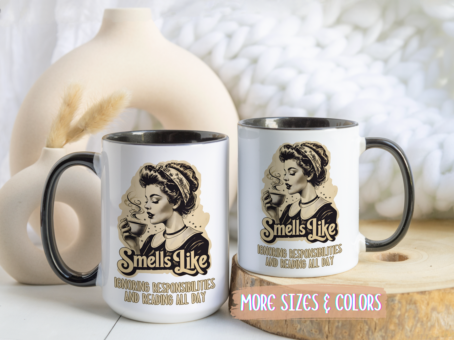 Smells Like Ignoring Responsibilities and Reading All Day Mug | Funny Book Lover Mug | Custom Made Coffee Cup