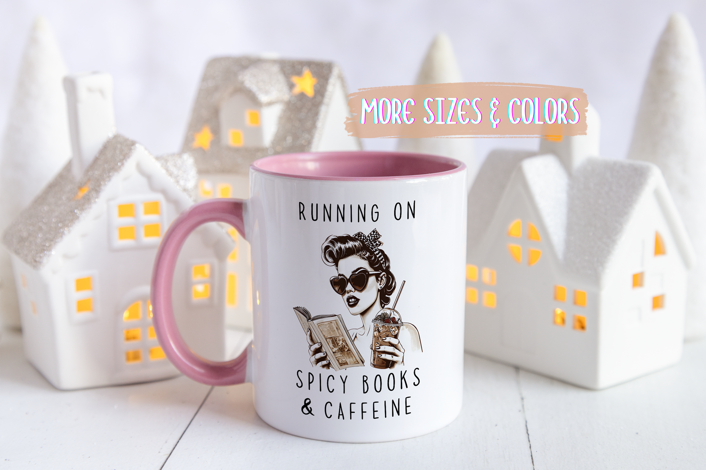 Running on Spicy Books and Caffeine Mug | Funny Book Lover Mug | Custom Made Reading Coffee Cup