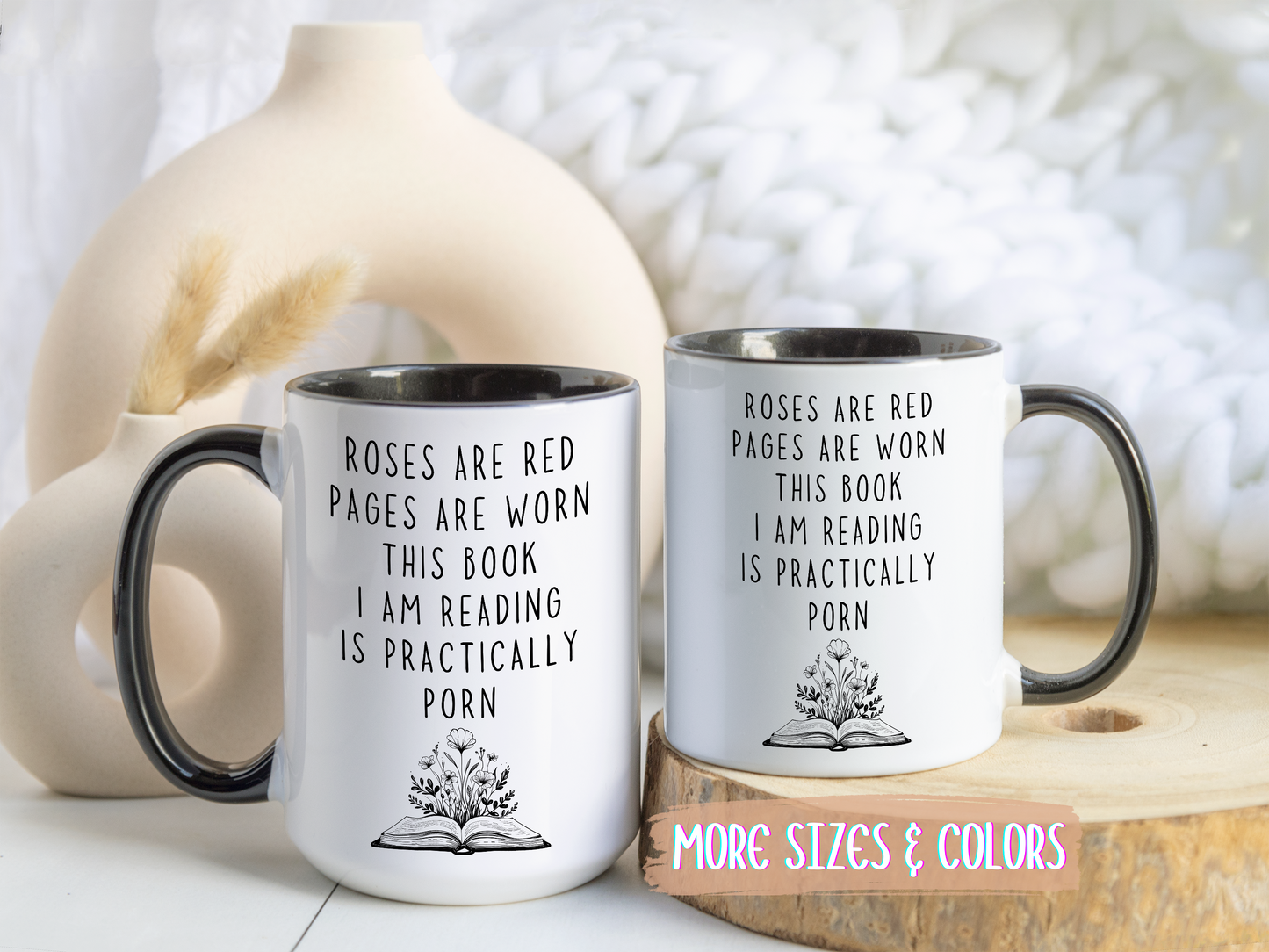 Roses Are Red Funny Book Lover Mug | Spicy Reading Coffee Cup | Custom Made Romance Reader Gift