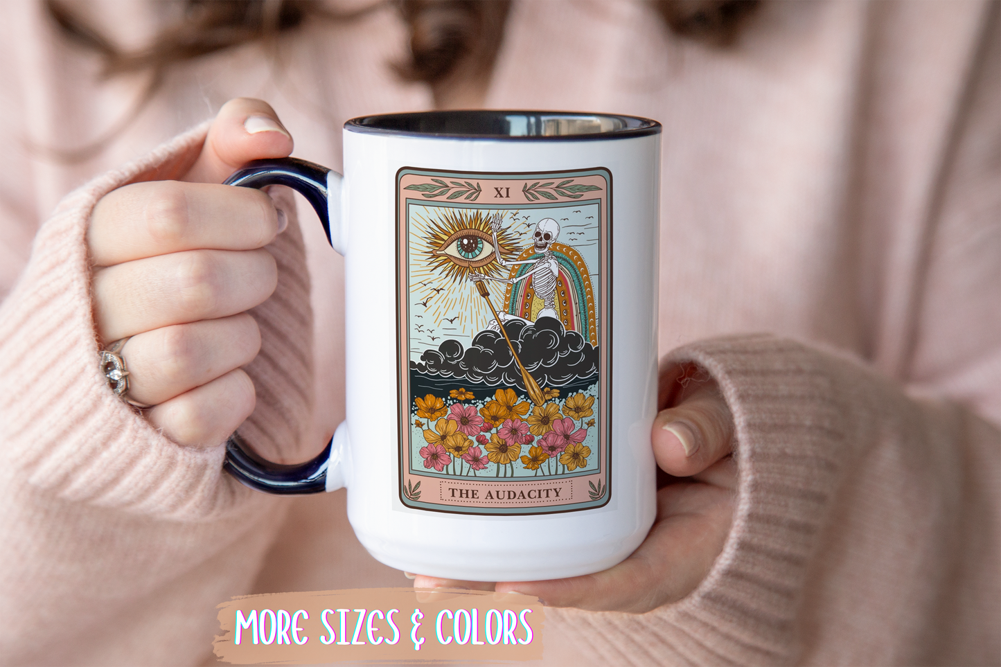 The Audacity Tarot Card Mug | Skeleton Aesthetic Coffee Cup | Custom Made Witchy Gift