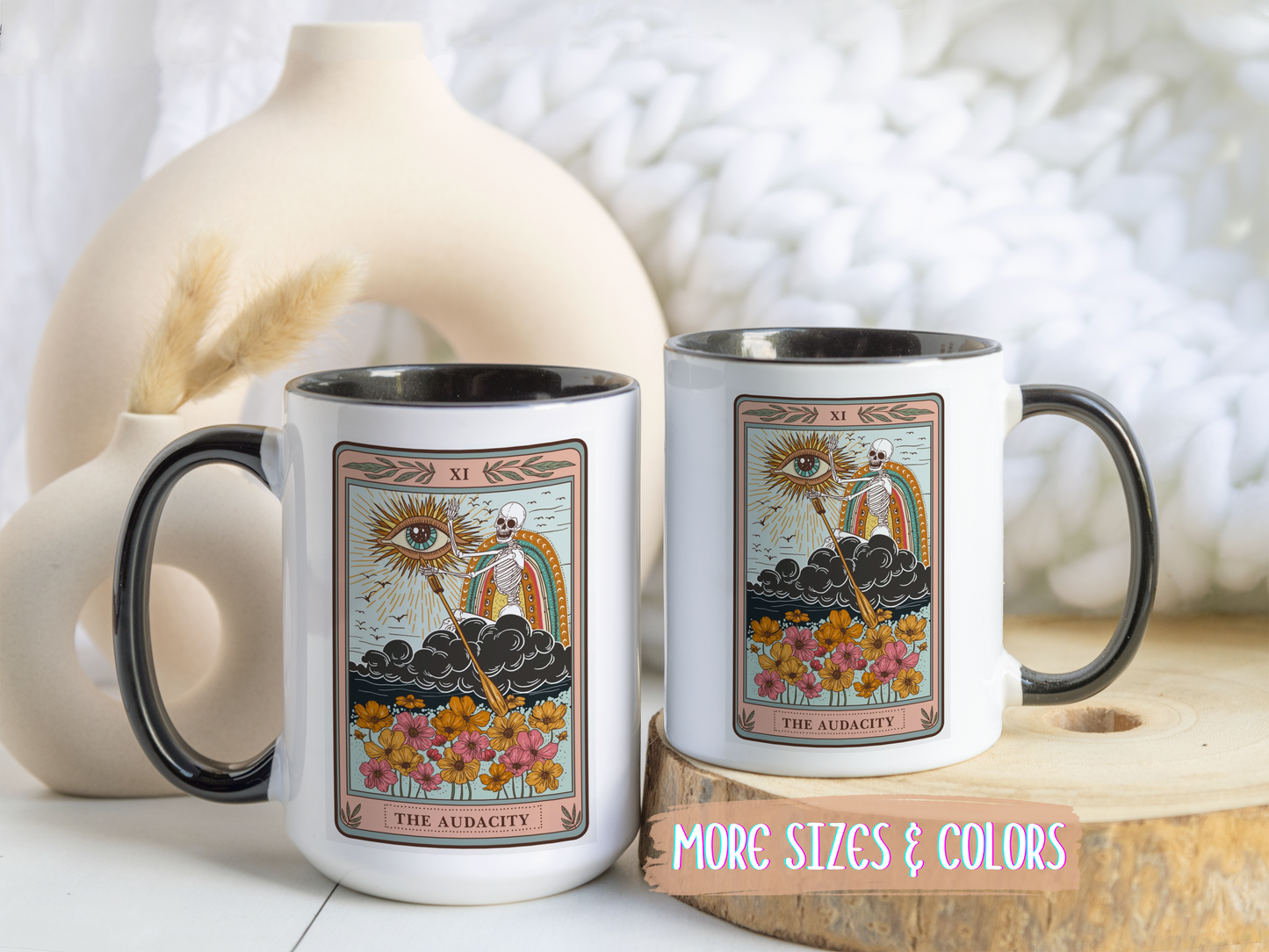 The Audacity Tarot Card Mug | Skeleton Aesthetic Coffee Cup | Custom Made Witchy Gift