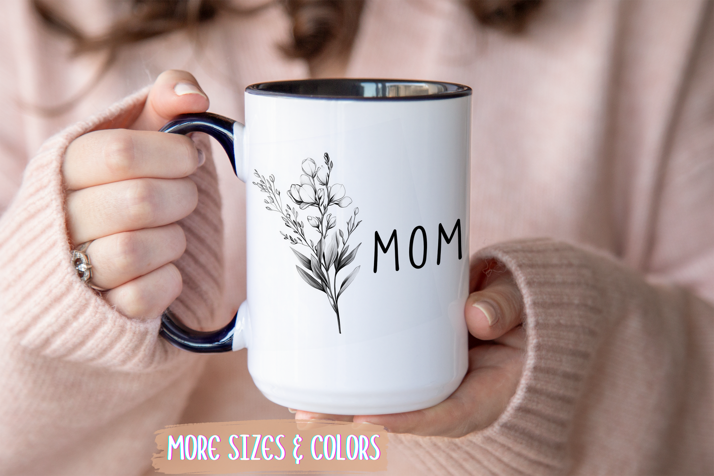 Minimalist Mom Mug | Custom Made Floral Coffee Cup | Mother’s Day Gift for Mom