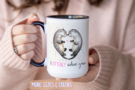 I Otterly Adore You Mug – Cute Animal Pun Coffee Cup | Romantic Valentine’s Day Gift for Couples, Boyfriend, or Girlfriend