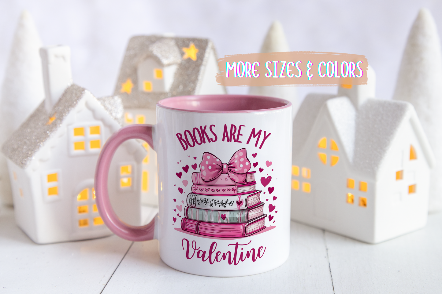 Books Are My Valentine Mug – Cute Book Lover Coffee Cup | Valentine’s Day Gift for Readers, Writers & Bibliophiles