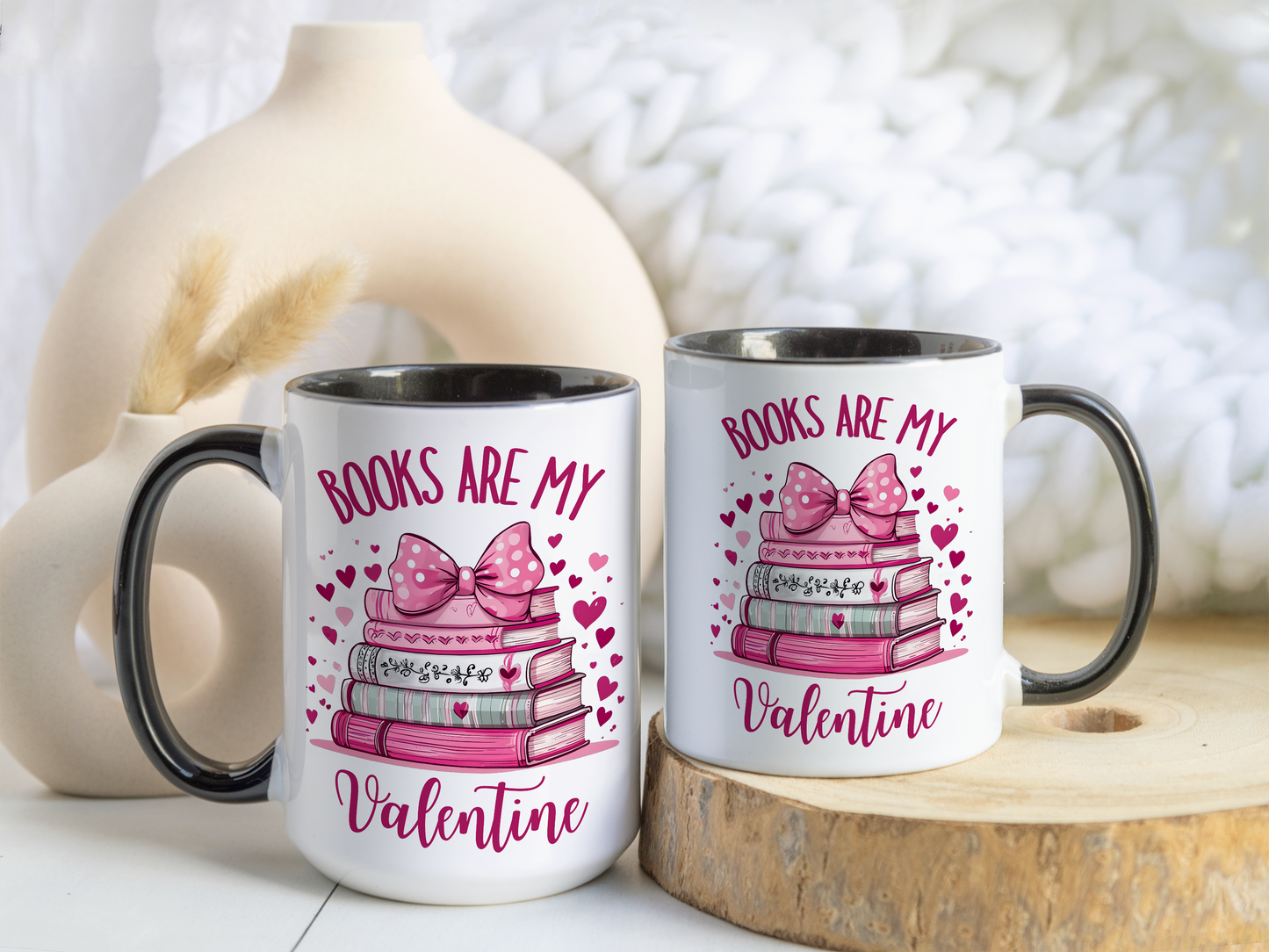 Books Are My Valentine Mug – Cute Book Lover Coffee Cup | Valentine’s Day Gift for Readers, Writers & Bibliophiles