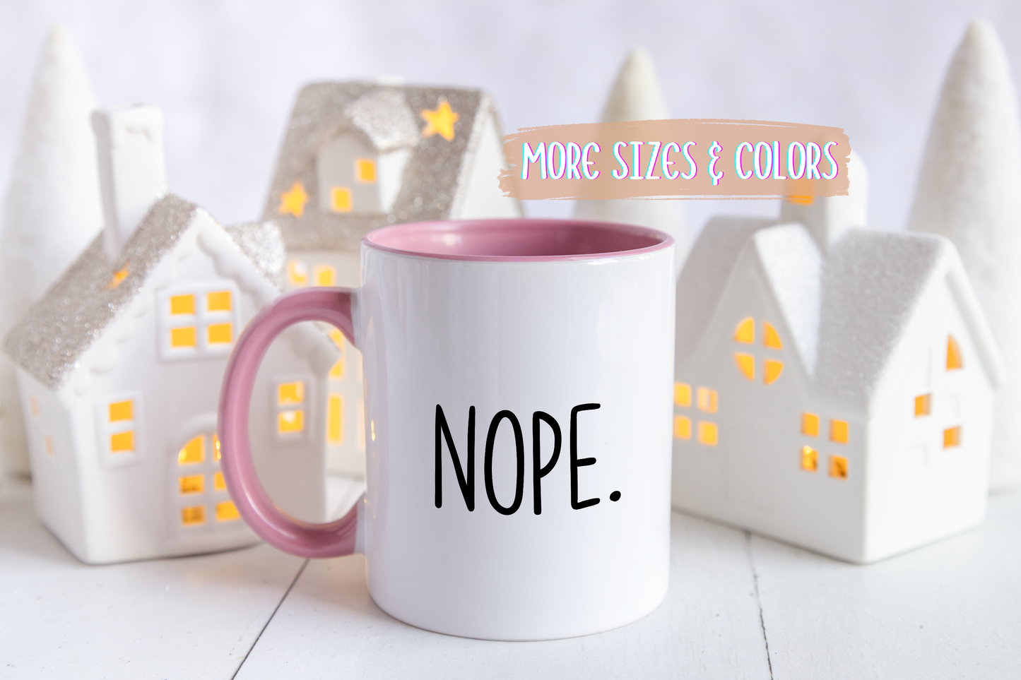 Minimalist Funny Mug – “Nope.” | Sarcastic Coffee Cup, Simple Office Humor Gift, Introvert Mug, Sassy Quote Cup