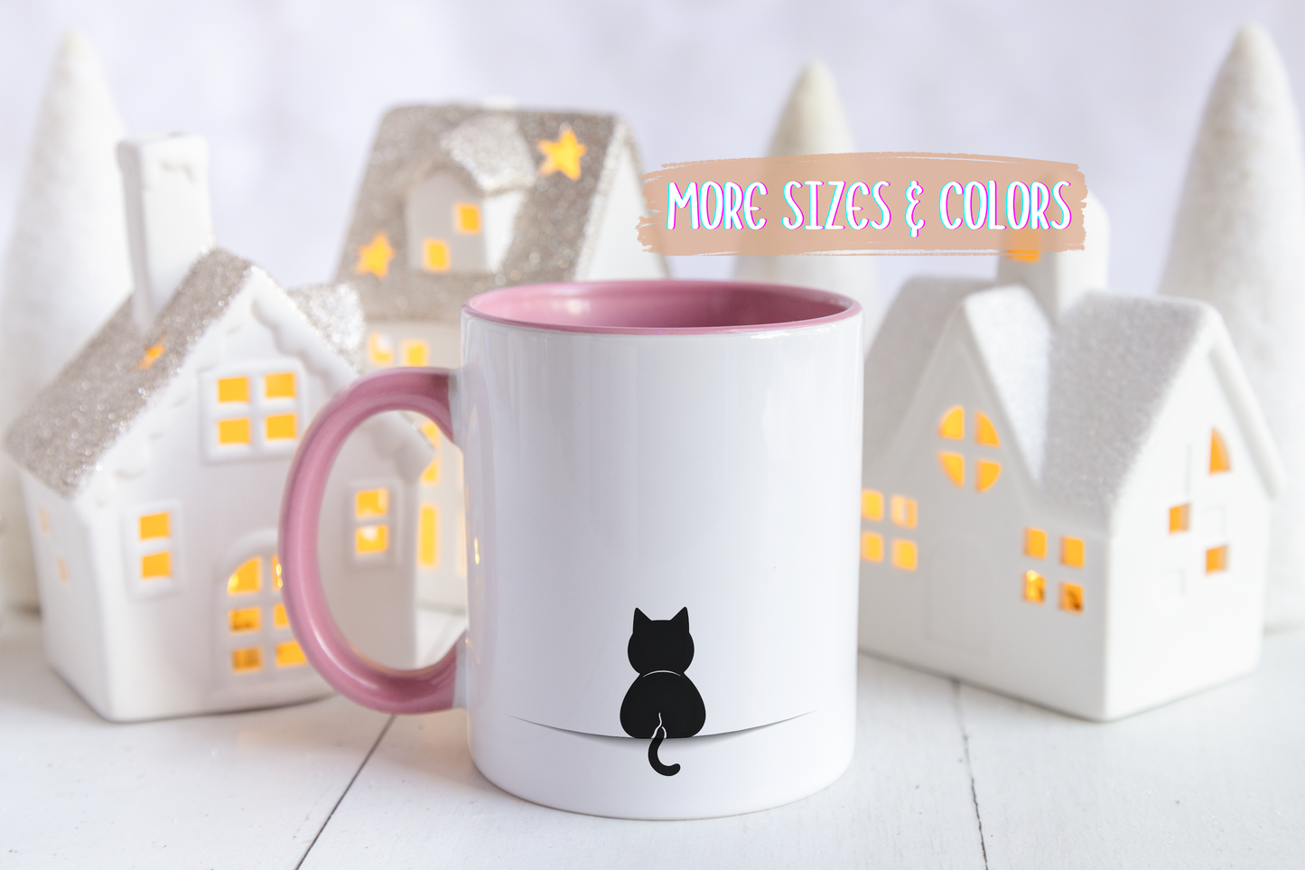 Minimalist Black Cat Mug | Cute Cat Lover Gift | Custom Made Pet Coffee Cup