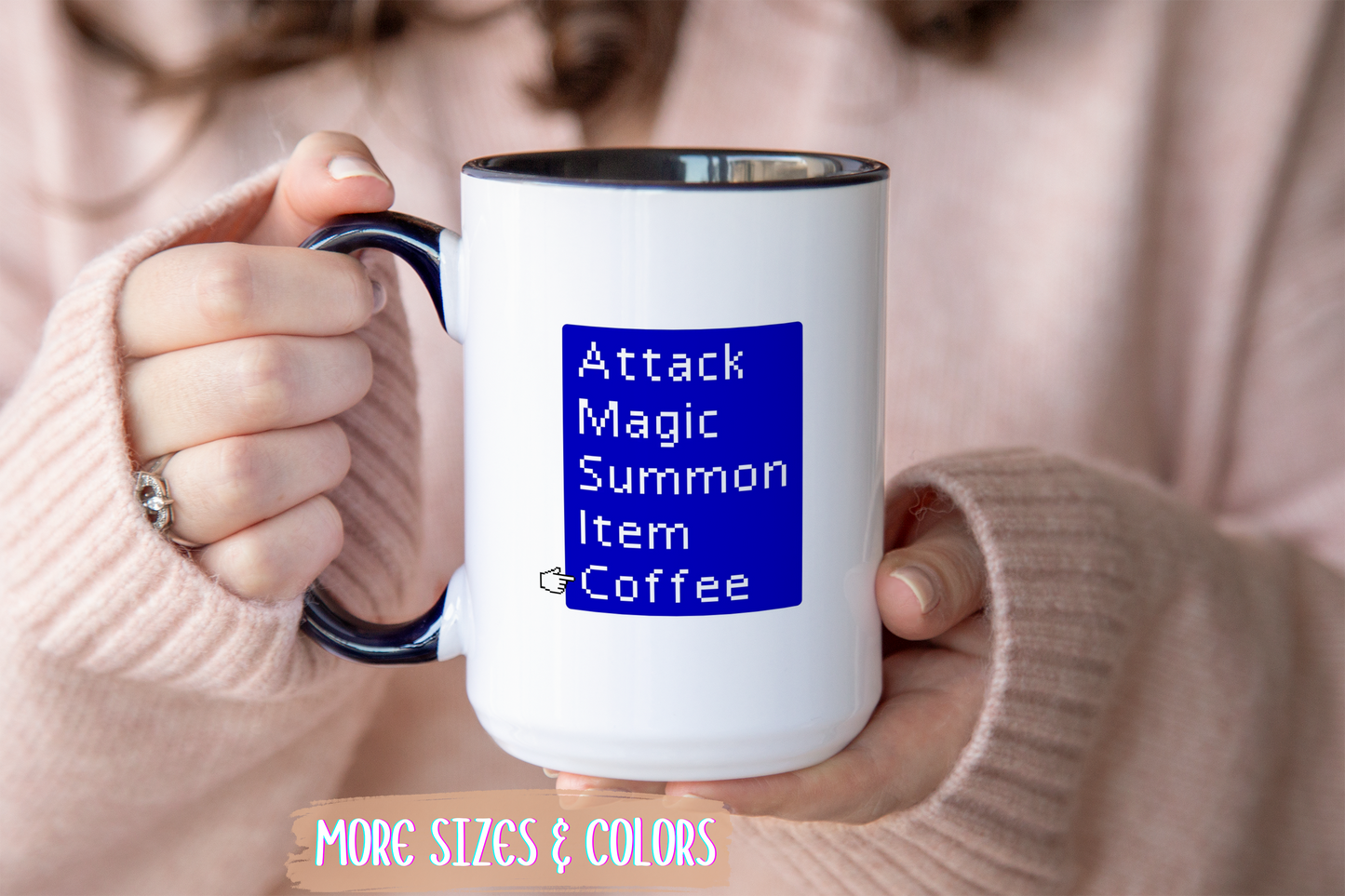 Attack Magic Summon Coffee Mug | Funny Gamer Mug | Custom Made Video Game Coffee Cup for RPG Fans