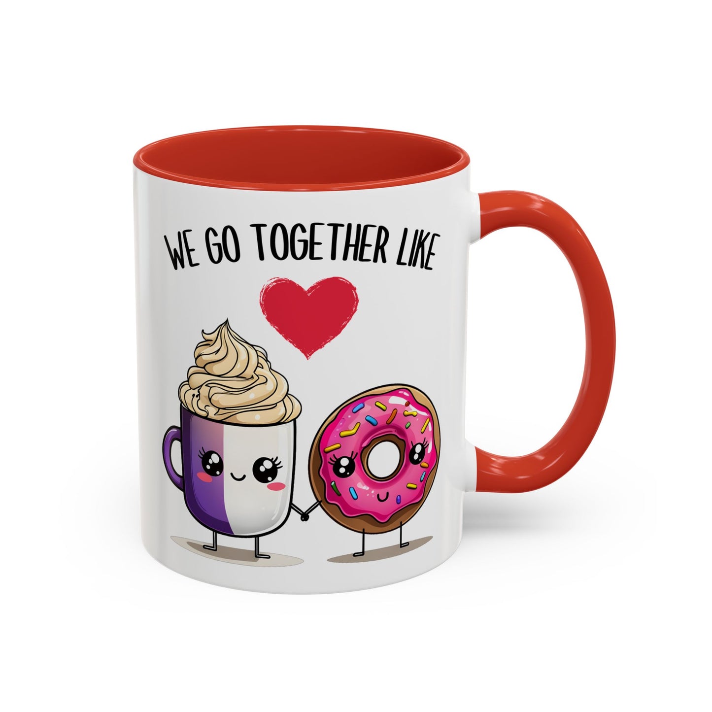 We Go Together Like Coffee and Donuts Mug – Cute Couple Mug | Funny Valentine’s Day Gift for Him or Her