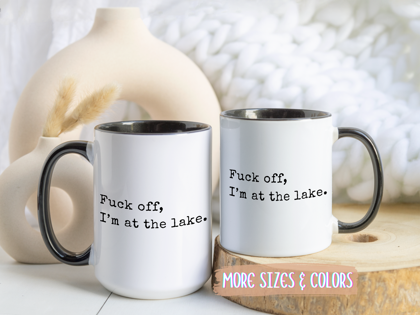 Go Away, I’m At The Lake Mug | Funny Lake Life Coffee Cup | Custom Made Camping Gift