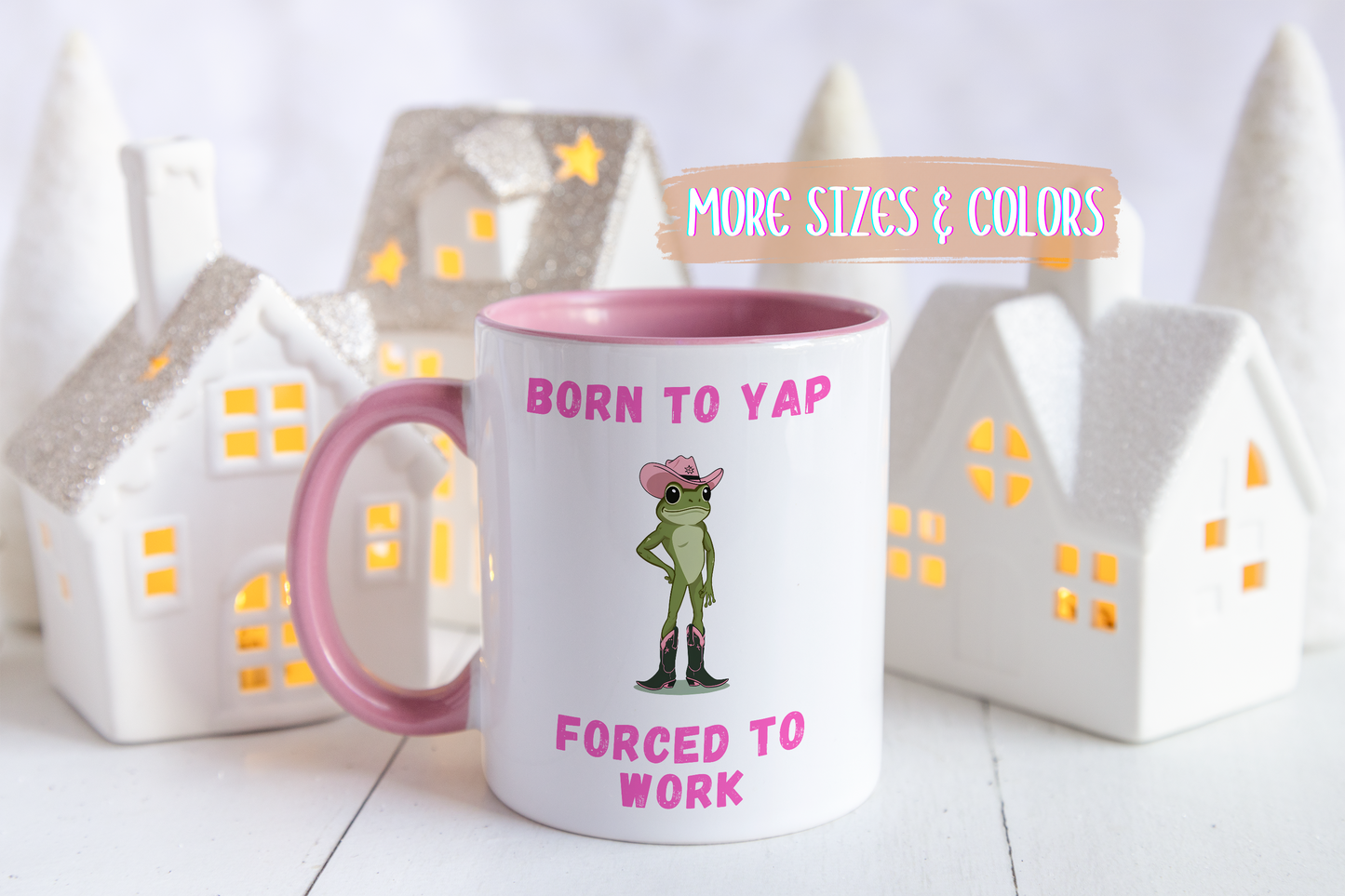 Born To Yap Forced To Work Mug | Funny Frog Coffee Cup | Custom Made Gift for Coworkers & Friends