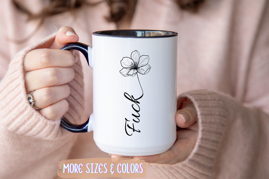 Floral Mood Mug | Elegant Minimalist Coffee Cup | Custom Made Sarcastic Gift