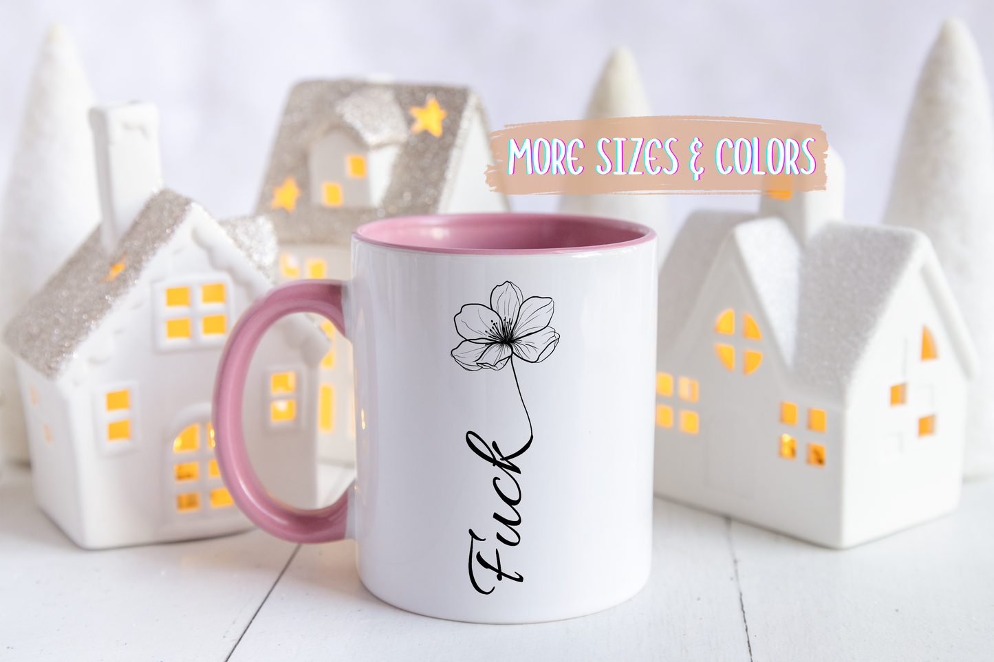 Floral Mood Mug | Elegant Minimalist Coffee Cup | Custom Made Sarcastic Gift
