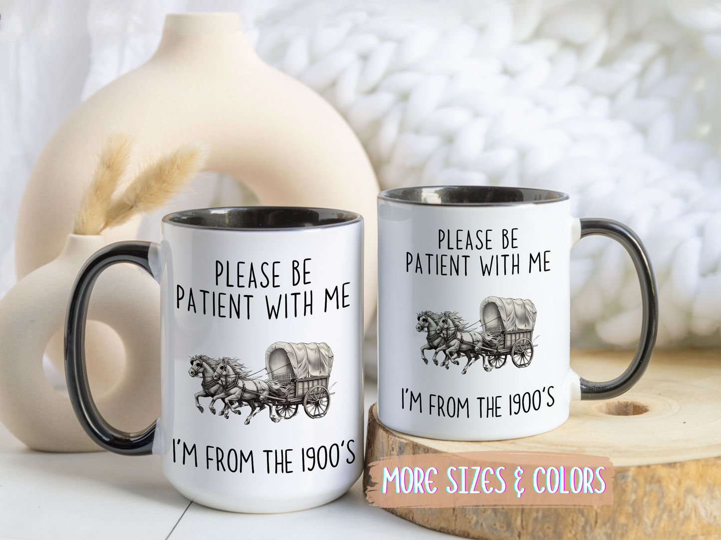 Please Be Patient With Me Mug | Funny Vintage Humor Coffee Cup | Custom Made Nostalgic Gift