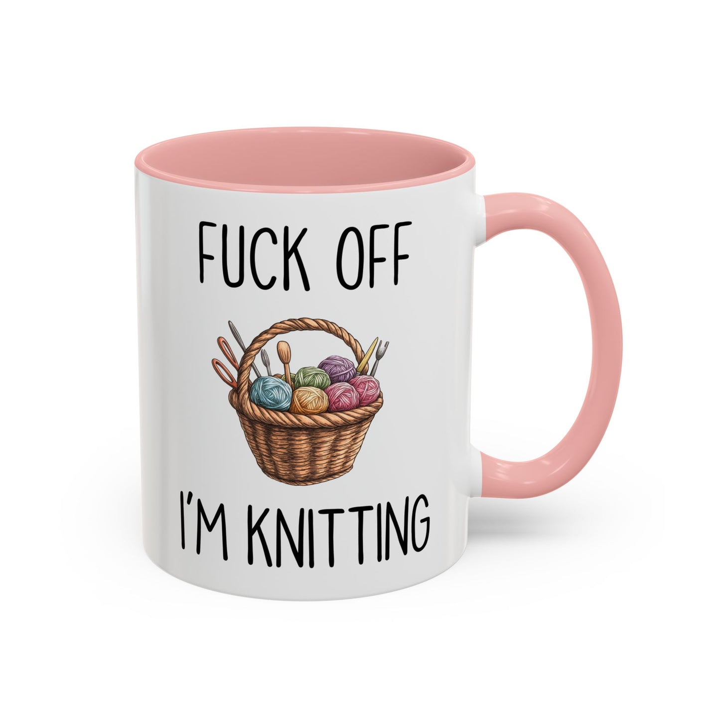 Back Off I’m Knitting Mug | Funny Knitter Gift | Custom Made Yarn Lover Coffee Cup