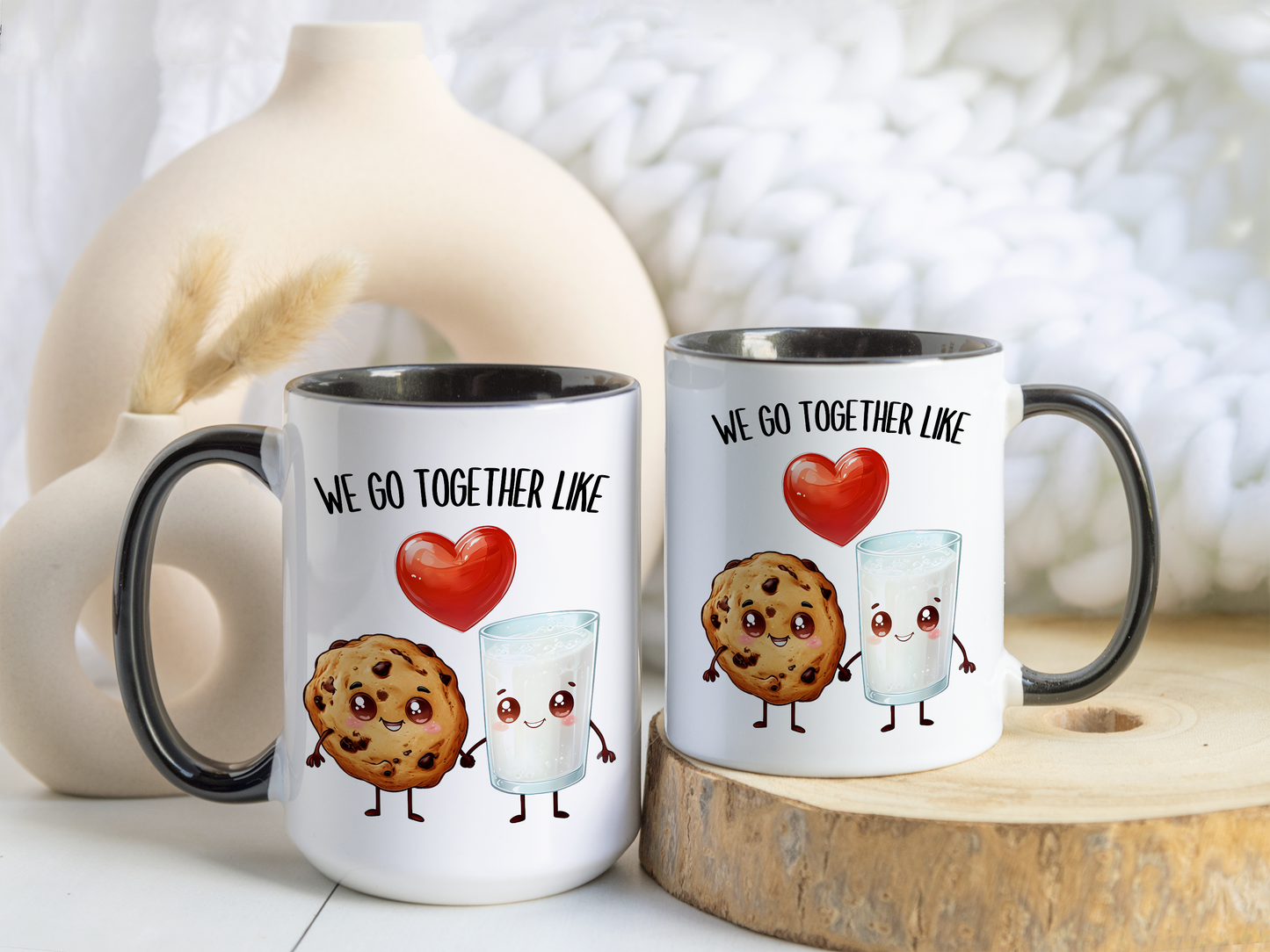 We Go Together Like Milk and Cookies Mug – Cute Couple Mug | Funny Valentine’s Gift for Him or Her