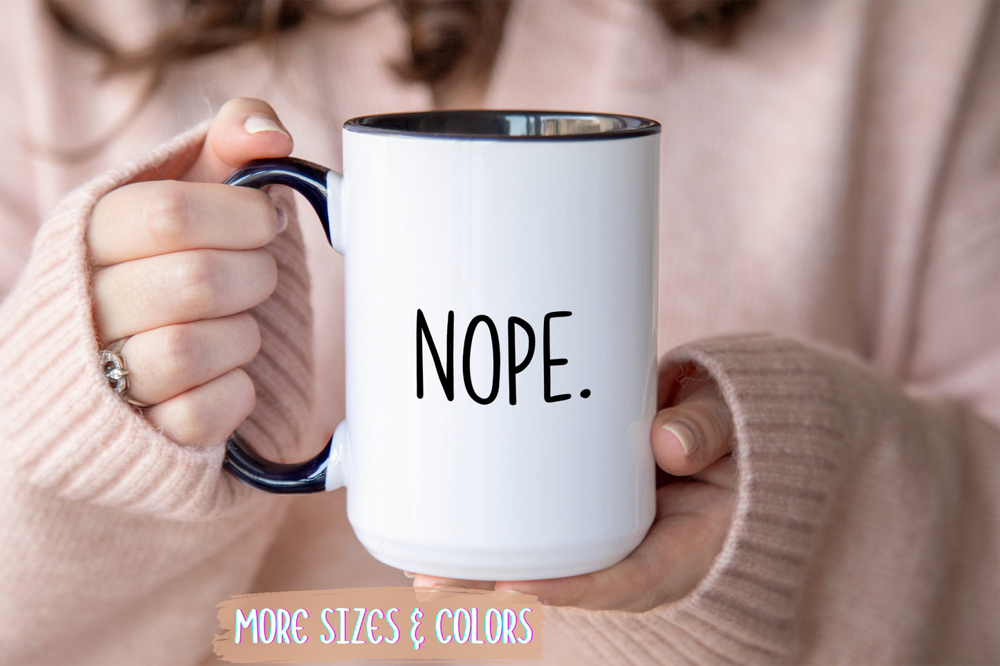 Minimalist Funny Mug – “Nope.” | Sarcastic Coffee Cup, Simple Office Humor Gift, Introvert Mug, Sassy Quote Cup