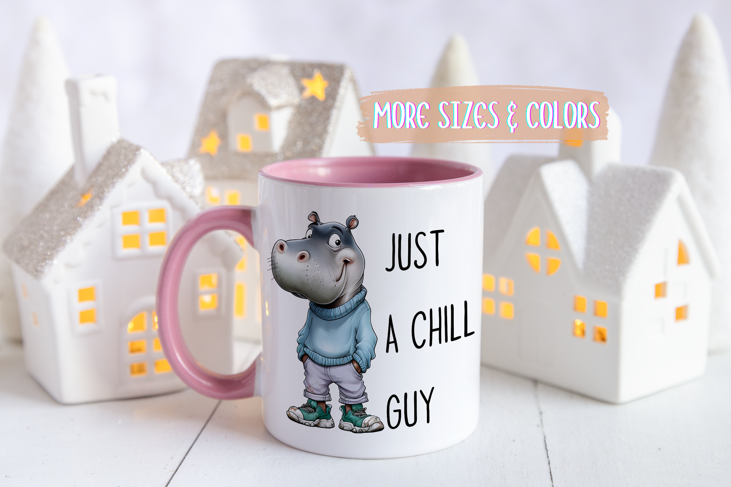 Just a Chill Guy Hippo Mug | Funny Animal Coffee Cup | Custom Made Gift for Hippo Lovers