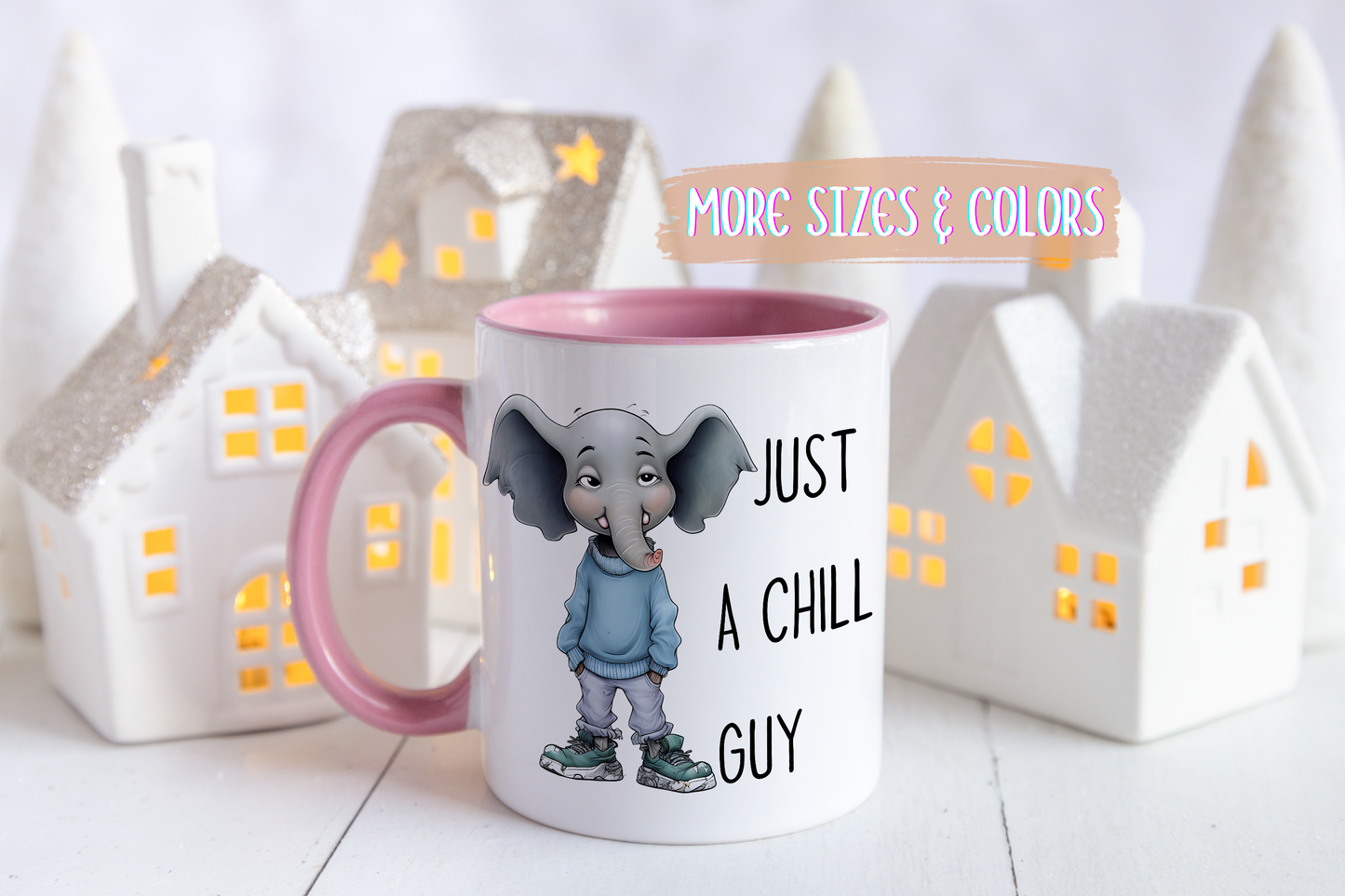 Just a Chill Guy Elephant Mug | Funny Animal Coffee Cup | Custom Made Gift for Elephant Lovers