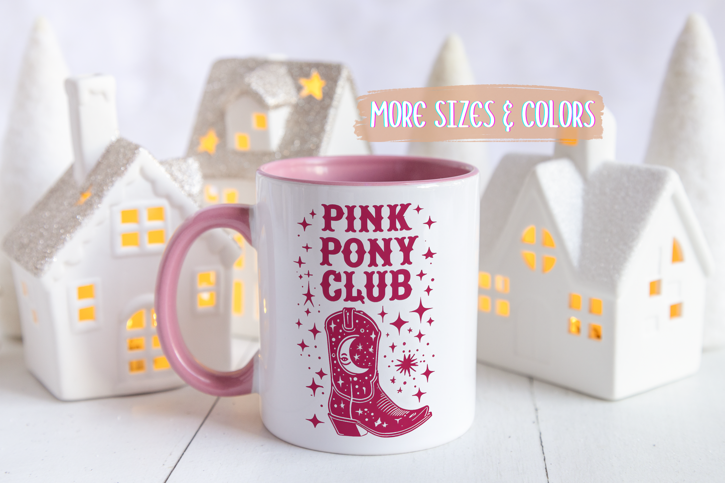 Pink Pony Club Mug | Western Aesthetic Cowgirl Mug | Retro Country Boot Mug | Custom Made Gift