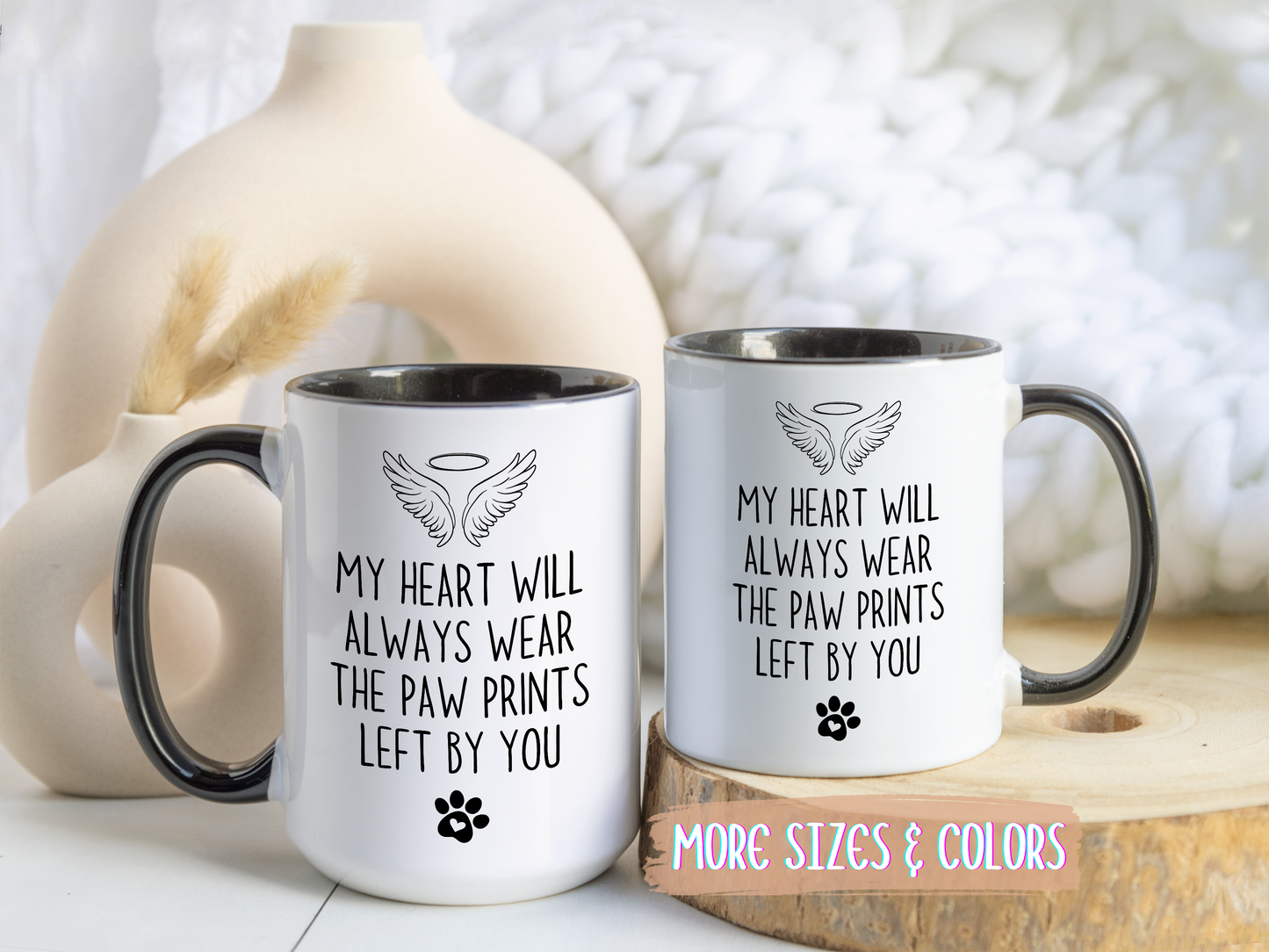 My Heart Will Always Wear the Paw Prints Left By You Mug | Pet Memorial Mug | Custom Made Remembrance Gift