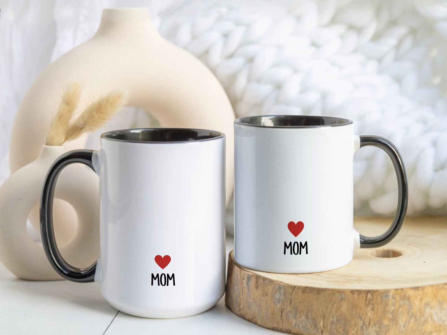 Heart Mom Mug – Minimalist Mother’s Day Gift | Simple and Elegant Coffee Mug for Mom