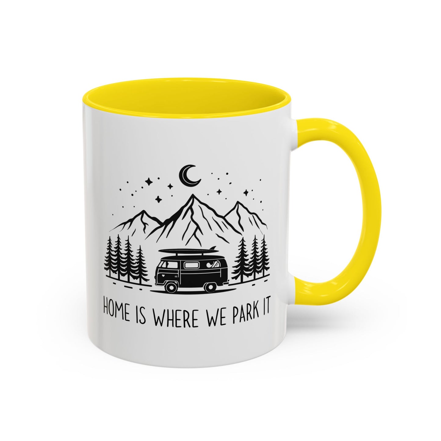 “Home Is Where We Park It” Custom Made Mug | Camping Coffee Cup for RV Owners, Van Life, and Adventure Lovers