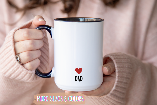 Heart Dad Mug – Minimalist Father’s Day Gift | Simple and Thoughtful Coffee Mug for Dad