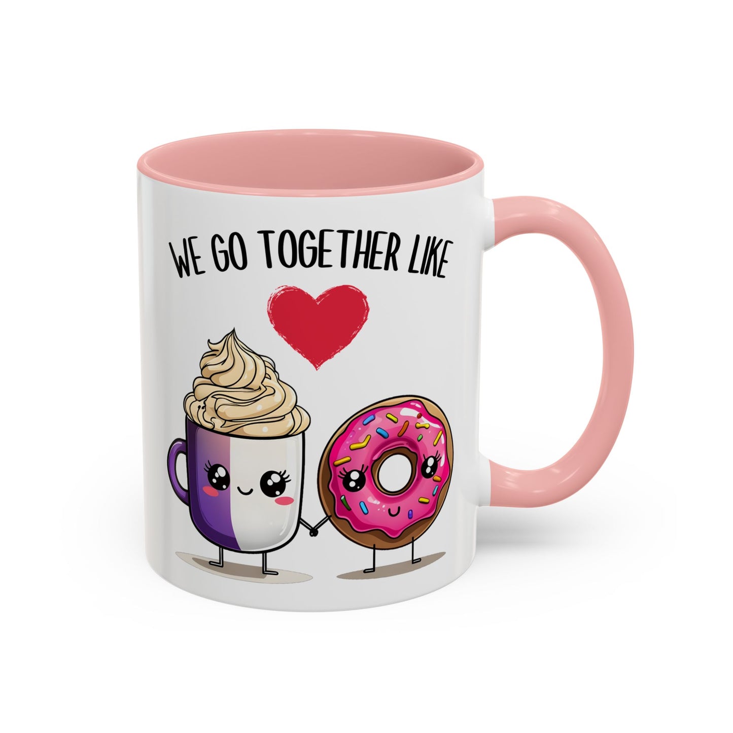 We Go Together Like Coffee and Donuts Mug – Cute Couple Mug | Funny Valentine’s Day Gift for Him or Her
