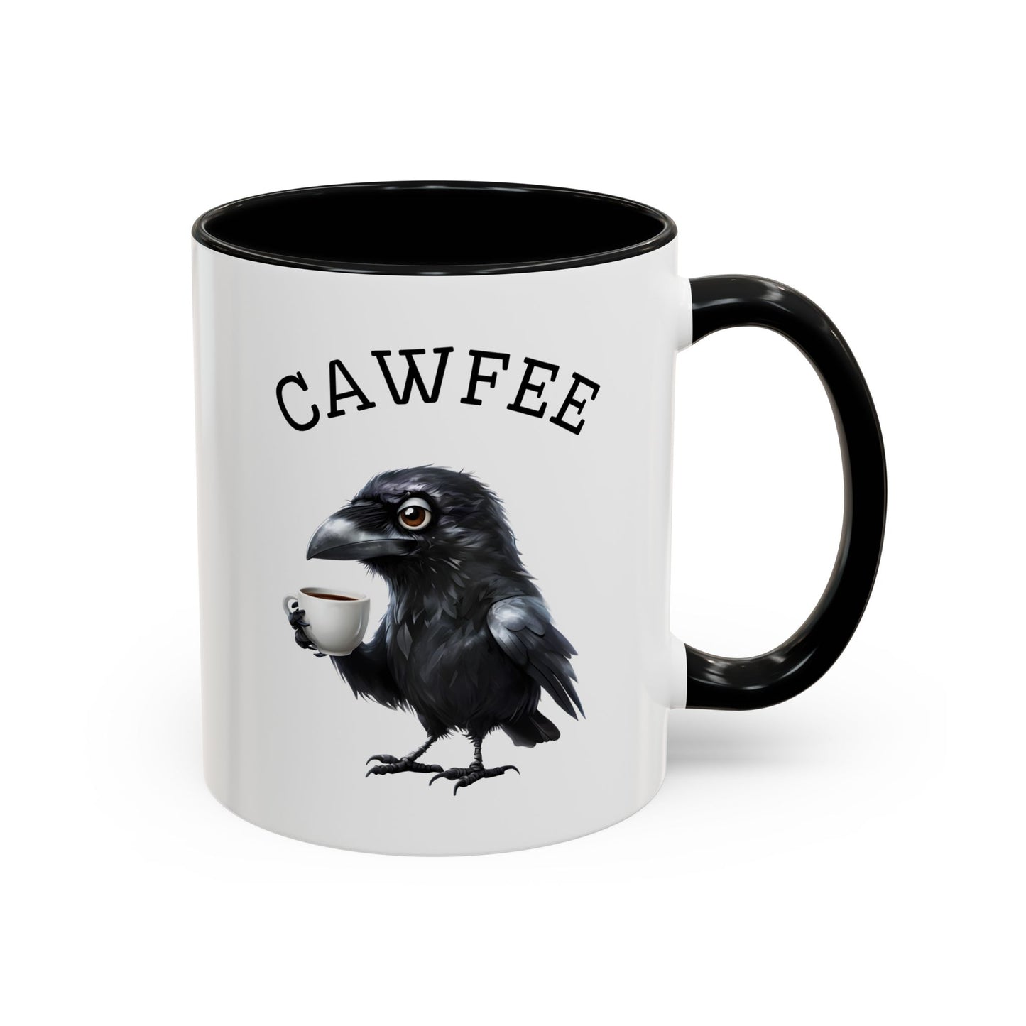 Cawfee Mug | Custom Made Funny Crow Coffee Cup for Bird Lovers