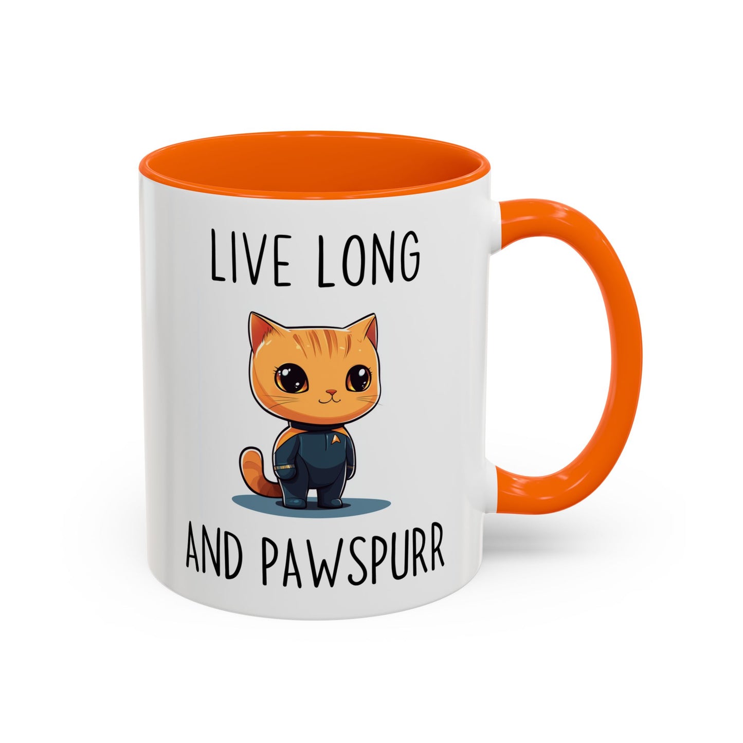 Live Long and Pawspurr Mug | Funny Cat Lover Gift | Custom Made Coffee Cup for Sci-Fi Fans