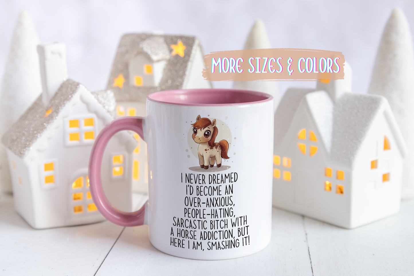 Funny Horse Girl Mug | Over-Anxious Sarcastic Horse Lover Cup | Custom Made Equestrian Gift