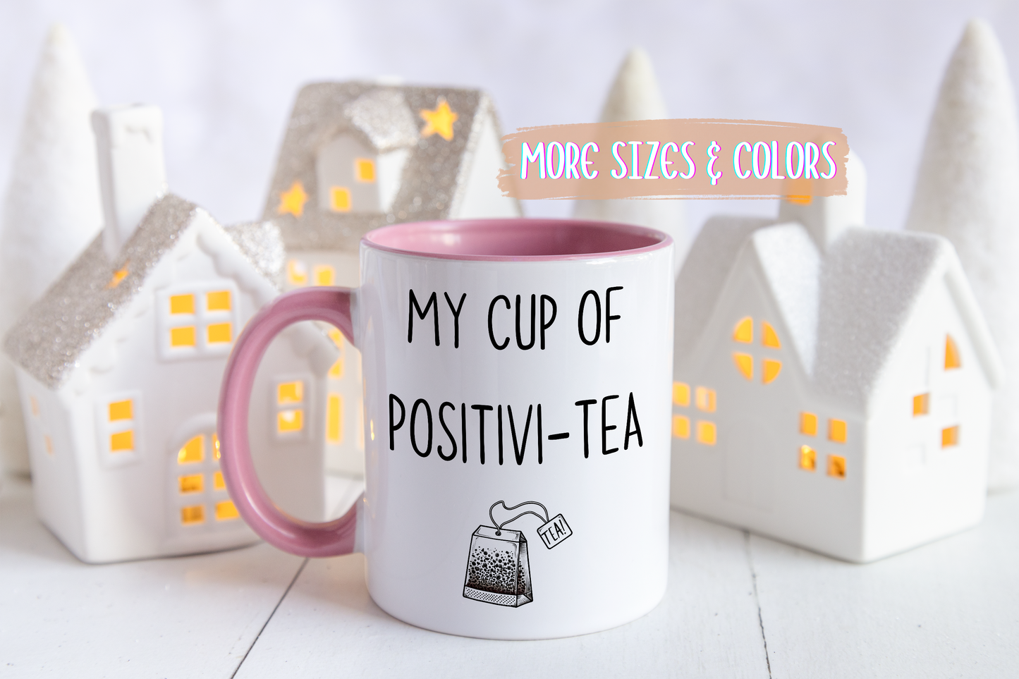 My Cup of Positivi-Tea Mug – Funny Motivational Tea Lover Gift | Positive Quote Mug for Work, Home, or Office