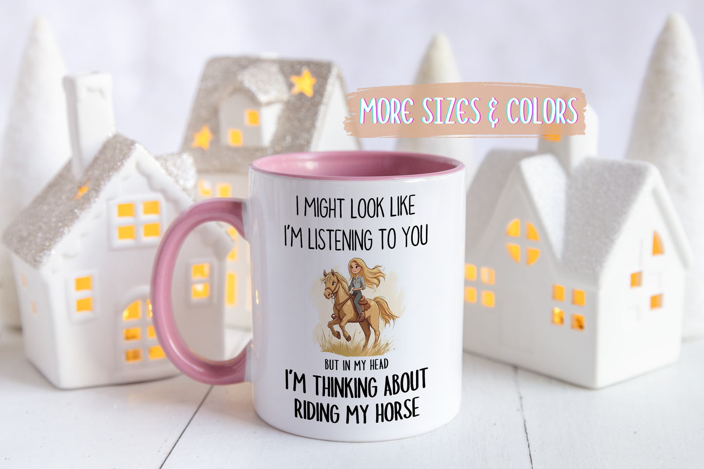 I Might Look Like I’m Listening Funny Horse Mug | Equestrian Humor Cup | Custom Made Gift for Horse Lovers