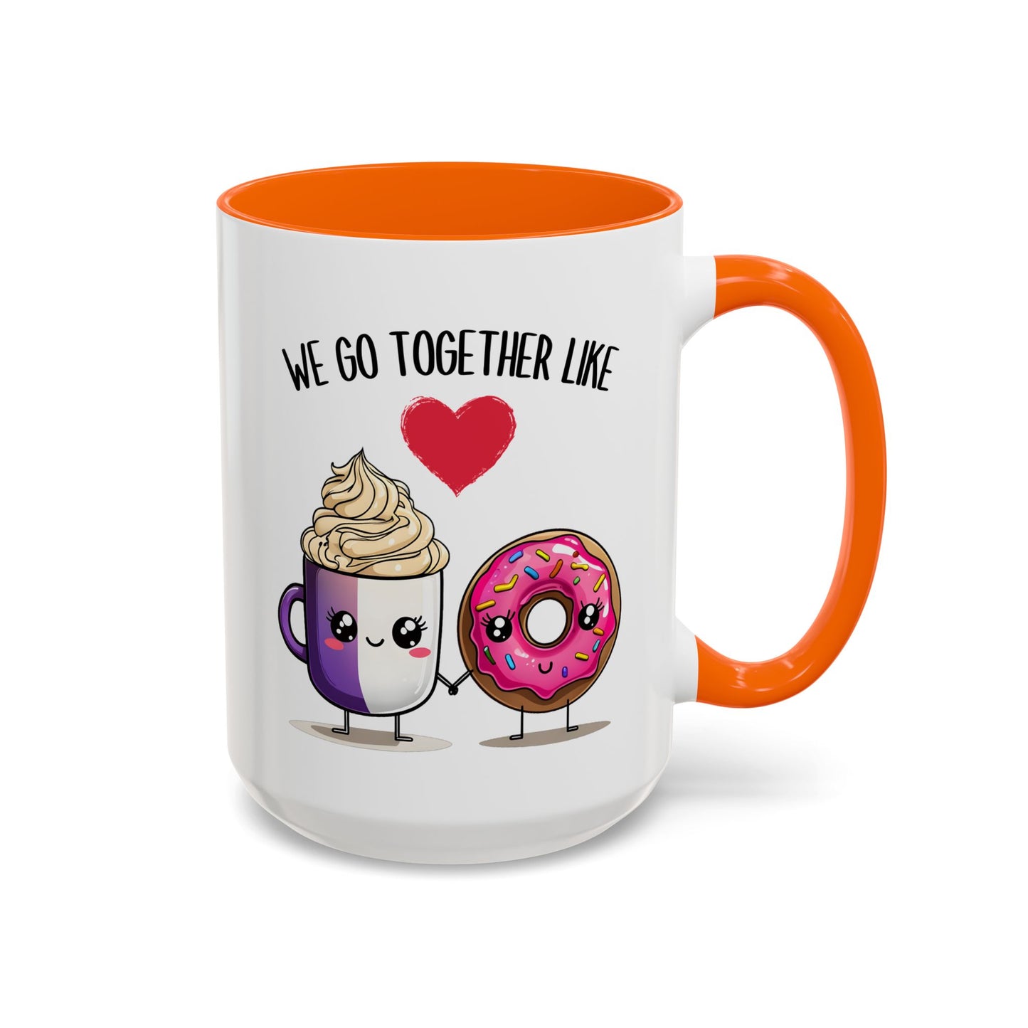 We Go Together Like Coffee and Donuts Mug – Cute Couple Mug | Funny Valentine’s Day Gift for Him or Her