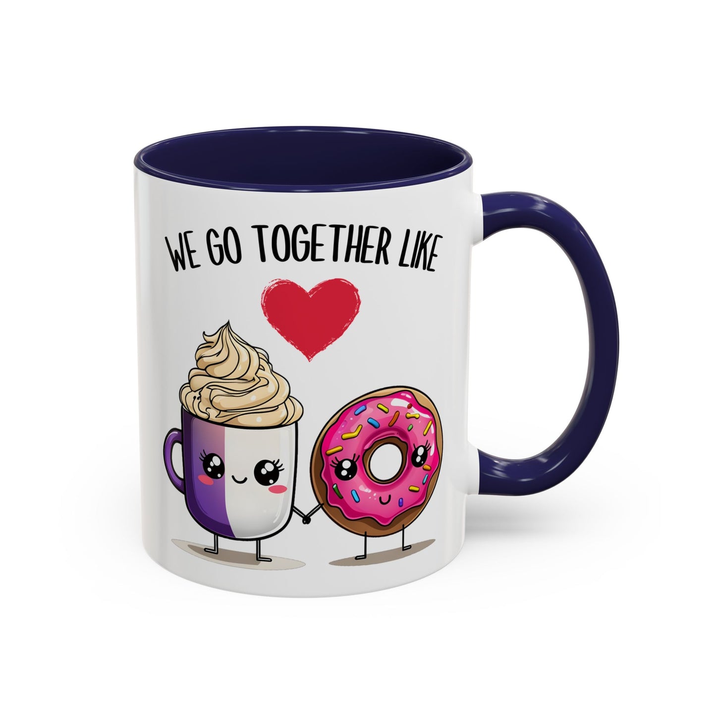 We Go Together Like Coffee and Donuts Mug – Cute Couple Mug | Funny Valentine’s Day Gift for Him or Her