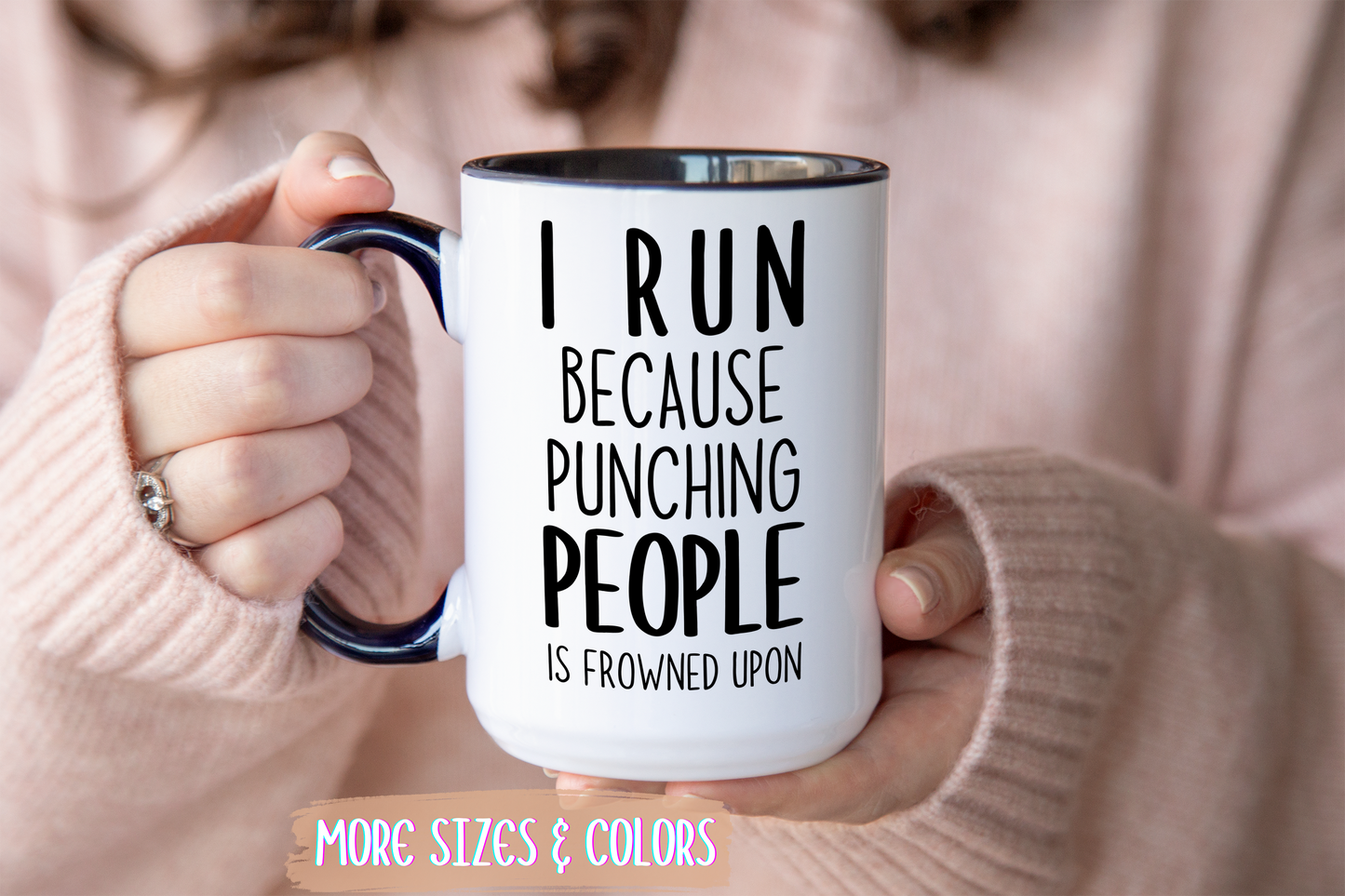 I Run Because People Stress Me Out Funny Mug | Runner Gift | Custom Made Running Coffee Cup