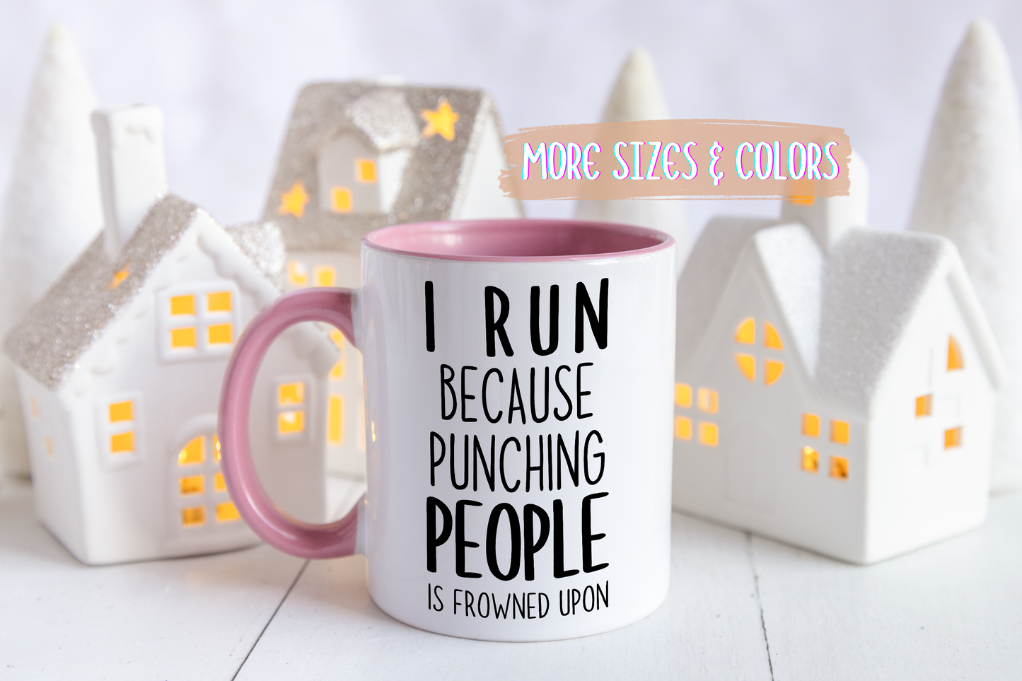 I Run Because People Stress Me Out Funny Mug | Runner Gift | Custom Made Running Coffee Cup