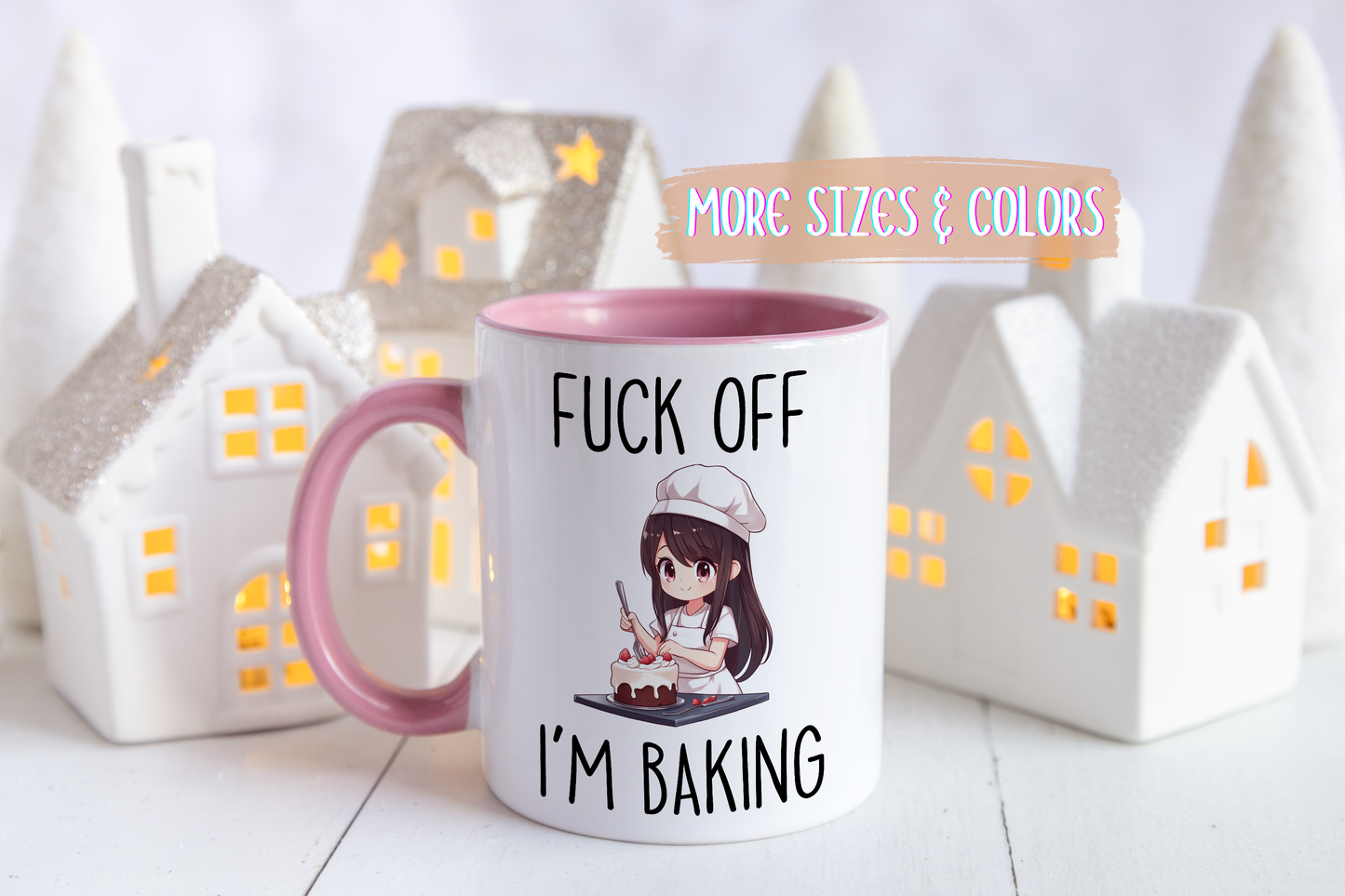 Funny Baking Mug – “F*ck Off I’m Baking” | Sarcastic Baker Gift, Cute Anime Chef Coffee Cup For Bakers & Pastry Lovers