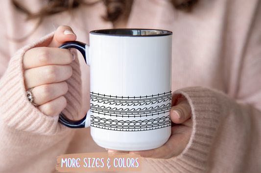 Barbed Wire Hidden Message Mug – Minimalist Grunge Coffee Mug | Edgy Aesthetic Gift for Him or Her