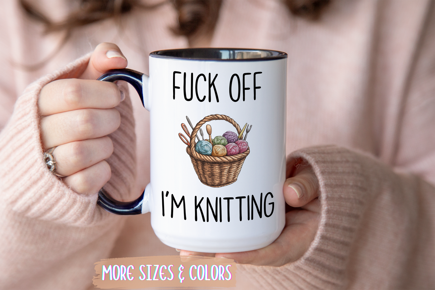Back Off I’m Knitting Mug | Funny Knitter Gift | Custom Made Yarn Lover Coffee Cup