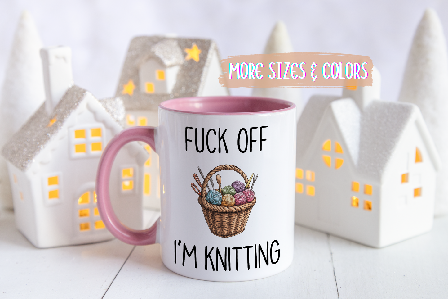 Back Off I’m Knitting Mug | Funny Knitter Gift | Custom Made Yarn Lover Coffee Cup
