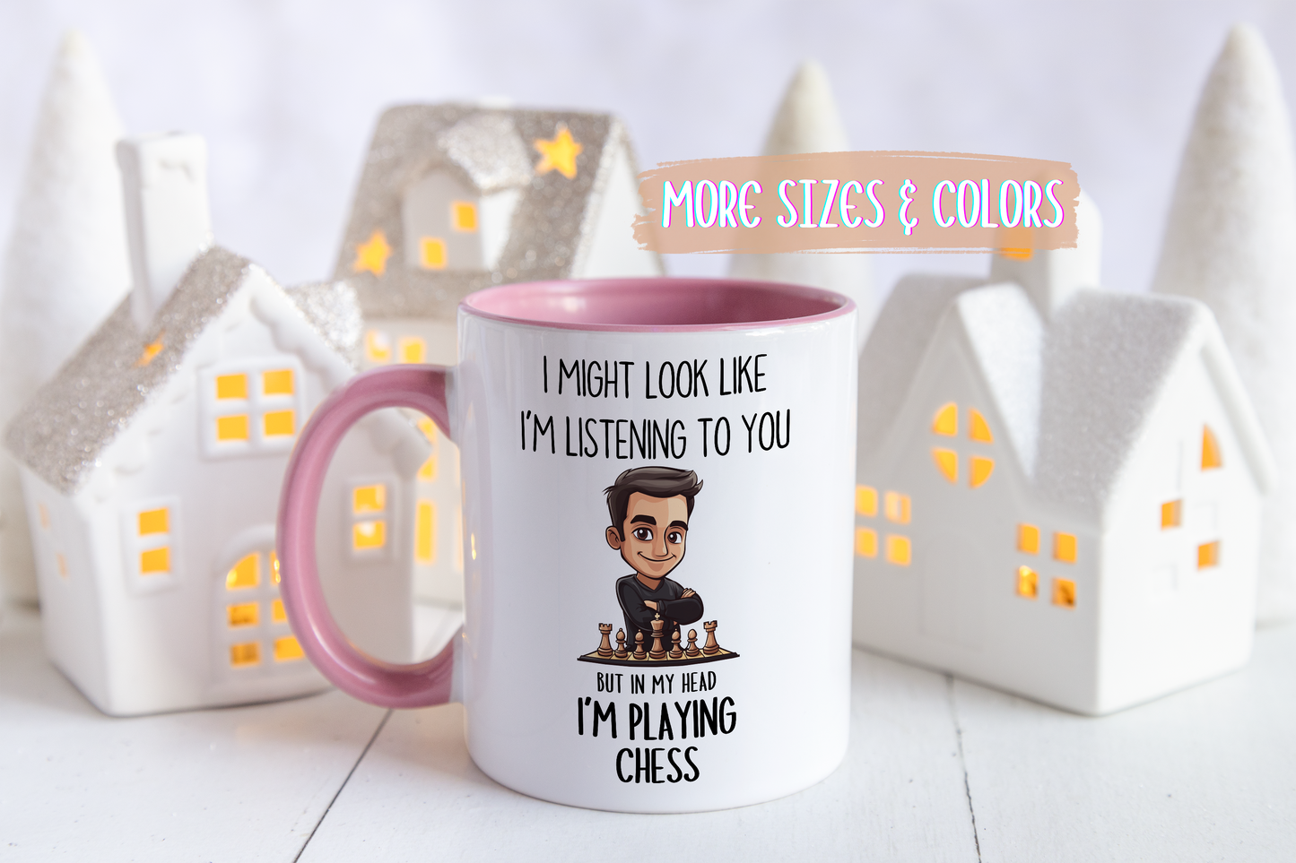 Chess Lover Mug – “I Might Look Like I’m Listening to You… But in My Head I’m Playing Chess” – Custom Made Strategy Gamer Coffee Cup