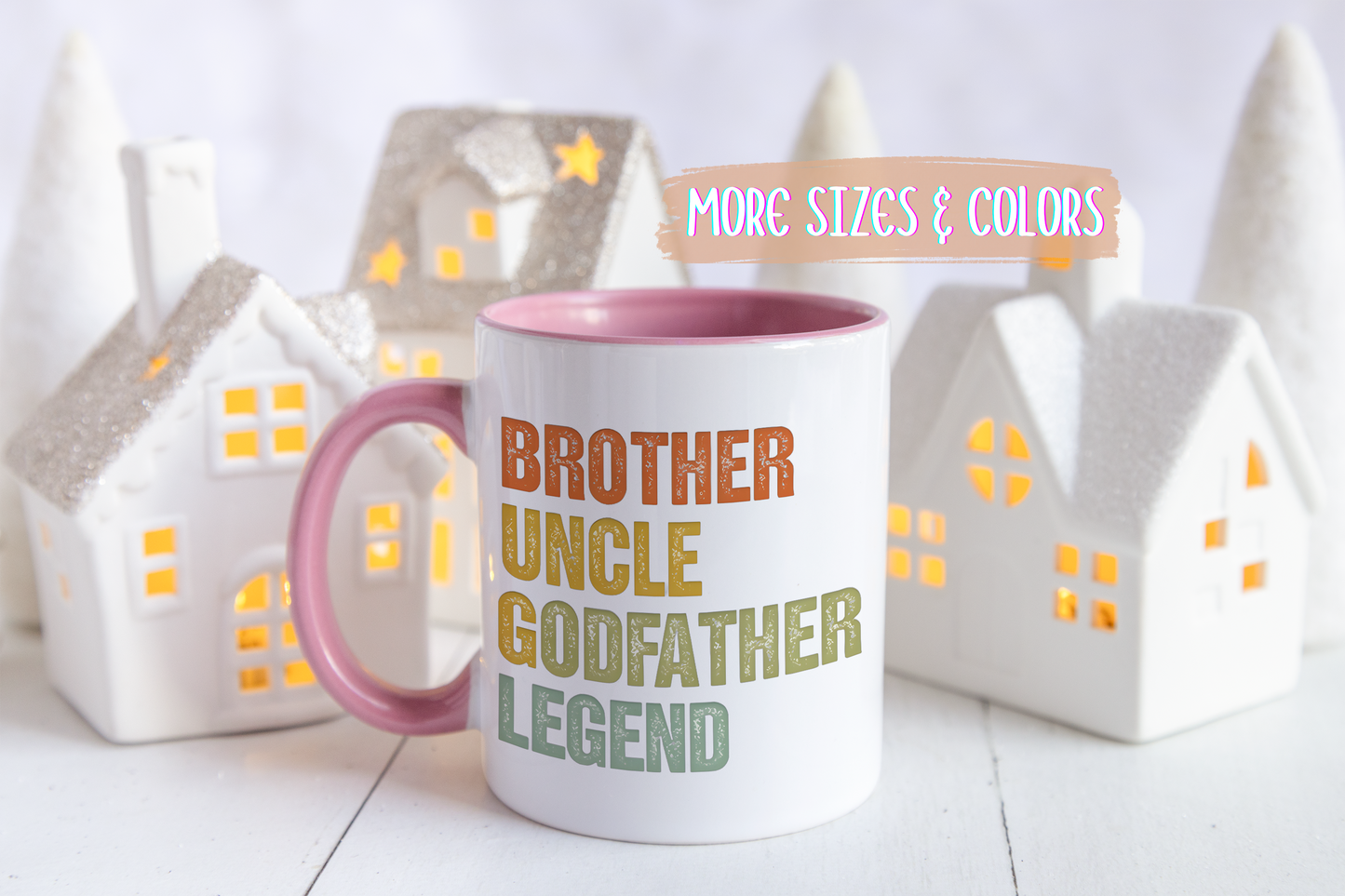 Brother Uncle Godfather Legend Mug – Retro Style Custom Made Coffee Cup for Men – Gift for Brother, Uncle, or Godfather