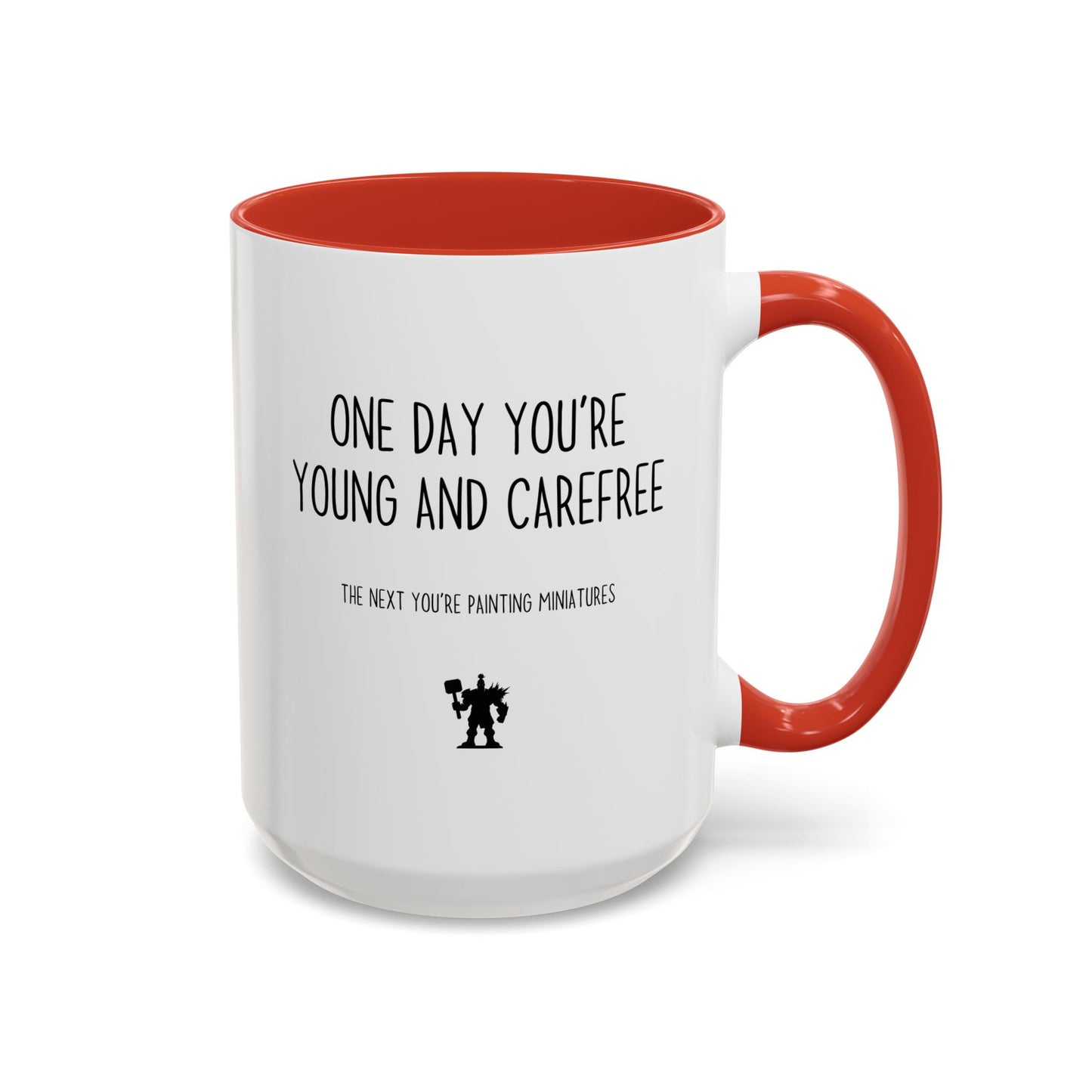 One Day You’re Young and Carefree, The Next You’re Painting Miniatures Mug | Funny Hobby Gift | Custom Made Coffee Cup