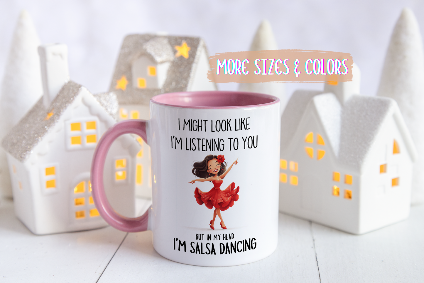 I Might Look Like I’m Listening to You Mug – Funny Salsa Dancing Mug – Custom Made Dance Lover Coffee Cup