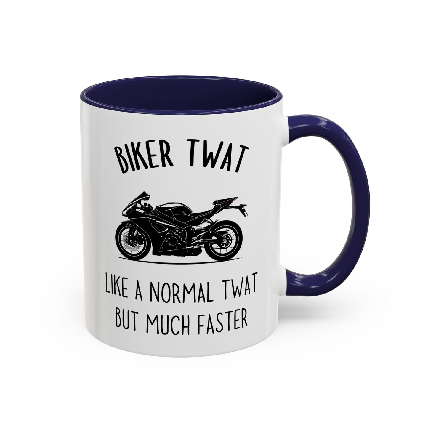 Funny Biker Mug | Motorcycle Rider Gift | Custom Made Coffee Cup for Bikers – “Like a Normal Person But Much Faster”