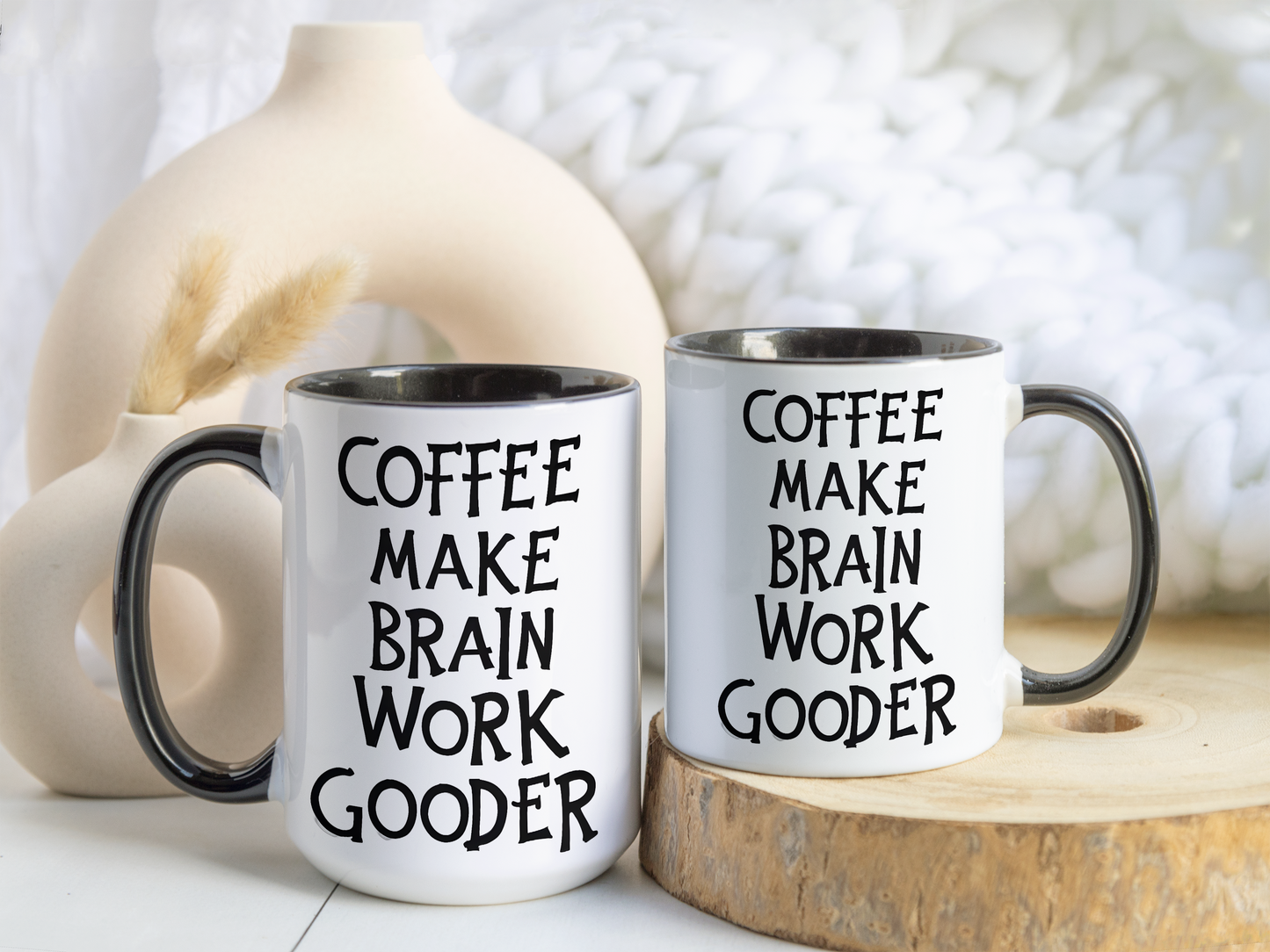 Coffee Make Brain Work Gooder Mug – Funny Grammar Humor Coffee Mug | Sarcastic Gift For Coffee Lovers